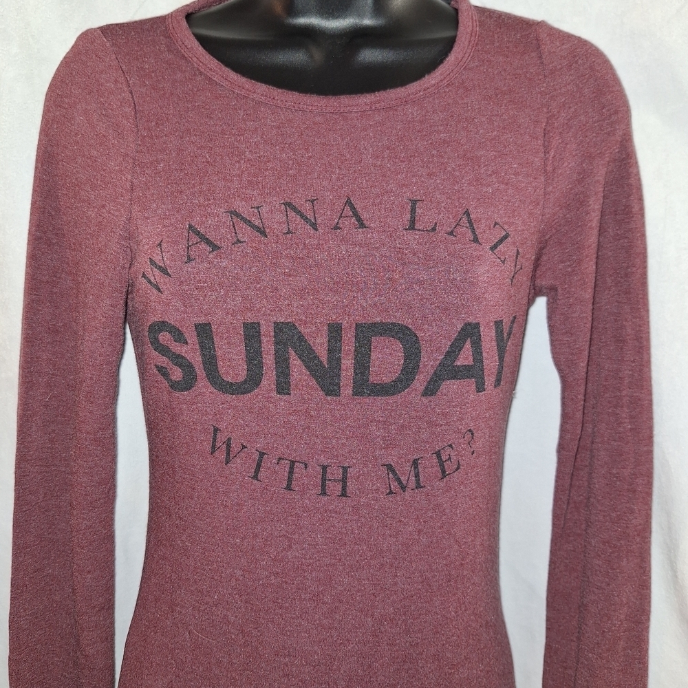 Women's Maroon Graphic Long Sleeve Romper